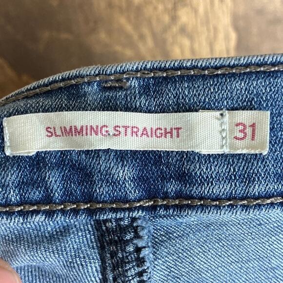 Signature Levi Strauss Womens Jeans Blue Denim Mid Rise Slim Straight Stretch 31 - Picture 4 of 11